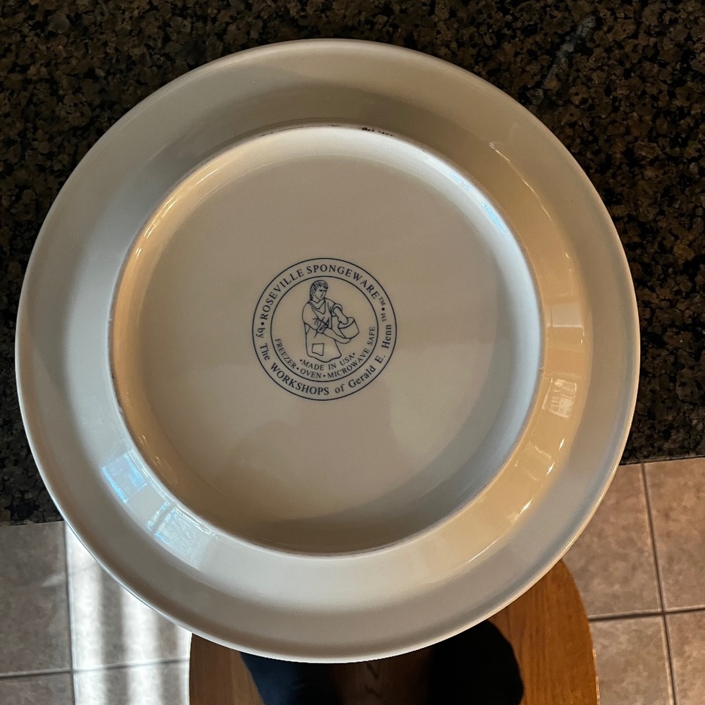 Henn Pottery Christmas Holly Ribbon Charger Chop Plate